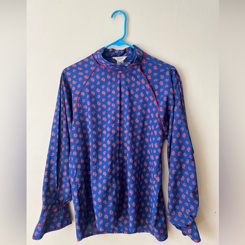 Vintage Jack Mulqueen paisley print blouse, size 10, runs small